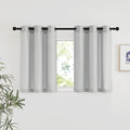 Linen 36 inch Curtains for Kitchen Window (Grey / 42"W x 36"L (Pack of 2))