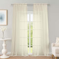 Cream Sheer Curtains 96 Inch Long 2 Panels for Living Room 59" Wide (Cream / 59"W x 96"L (Pack of 2))
