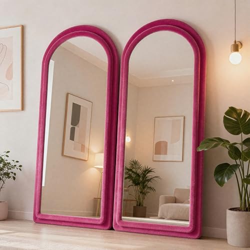 Full Length Mirror (Arched - Rose Red)