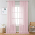 Blush Pink Sheer Curtains 108 Inches Long 2 Panels (Blush / 42"W x 108"L (Pack of 2))