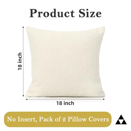 Boucle Throw Pillow Covers 18x18 inch Cream (Cream / 18" x 18" (Pack of 2))