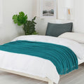 Teal Throw Blanket 50x90 Inch Boho Knitted Soft Throw Sofa Blanket (Teal / 50"x90")