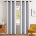 Greyish White Blackout Bedroom Curtains 84 Inch Long Light Blocking (Greyish White / 42"W x 84"L (Pack of 2))