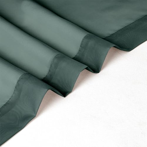Hunter Green Sheer Curtains 36 inch Length 2 Panels (Hunter Green / 42"W x 36"L (Pack of 2))