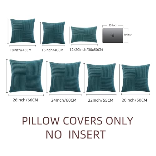 2 Packs Teal Euro Decorative Throw Pillow Covers 28x28 Inch for Couch Bed Sofa (Teal / 28" x 28" (Pack of 2))