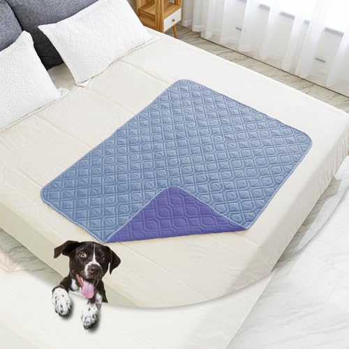 Waterproof Dog Bed Cover Pet Blanket for Furniture Bed Couch Sofa Reversible (40x50 Inch (Pack of 1) / Stoneblue+violetblue)