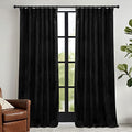 Velvet Curtains 108 inches Long (Black / 52"W x 108"L (Pack of 2))