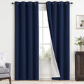 100% Blackout Curtains 52x96 inch Navy Blue Window Drape (Navy Blue / 52"W x 96"L (Pack of 2))