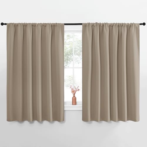 Blackout Curtains for Bedroom (Taupe / 70"W x 70"L (Pack of 2))