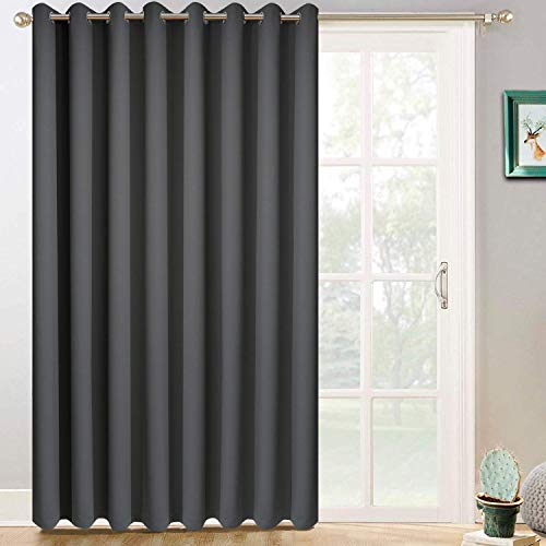 Dark Grey Room Darkening Curtains 84 inch Sliding Door Drapes (Dark Grey / 100"W x 84"L (Pack of 1))