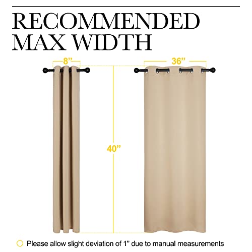 Room Darkening Curtain Panels for Cafe (Biscotti Beige / 42"W x 40"L (Pack of 2))