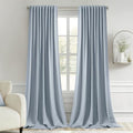 Light Blue Back Tab Blackout Curtains 52x108 Inch Long 2 Panels Set (Light Blue / 52"W x 108"L (Pack of 2))