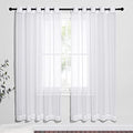 Sheer Window Curtains for Bedroom (Ivory / 70"W x 72"L (Pack of 2))