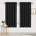 Wide Blackout Curtains for Bedroom Living Room 70 x 63 Inch Long Black (Black / 70"W x 63"L (Pack of 2))