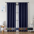 Ava Navy Blue Blackout Curtains for Livingroom 84 Inches Long (Navy Blue / 40"W x 84"L (Pack of 2))