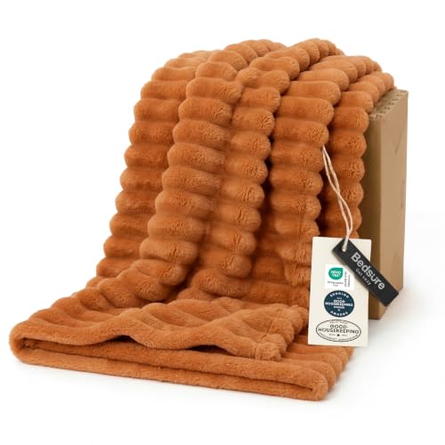 Soft Twin Blanket for Bed Decor Gifts Burnt Orange 60"x80" (Orange / Twin)