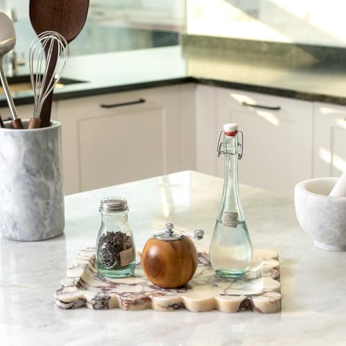 Luxury Calacatta Viola Marble Tray (Calacatta / 11" x 7.9" x 0.7")