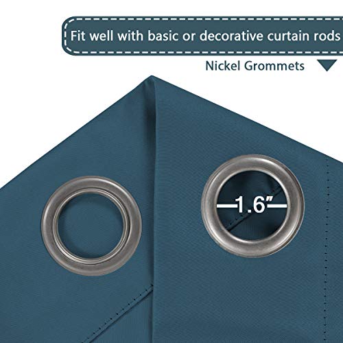 Blackout Patio Curtains 100 x 96 Inches for Sliding Door Extral Wide Blackout Curtain Panels Thermal Insulated Room Divider (100"W x 96"L (Pack of 1) / Dark Teal)