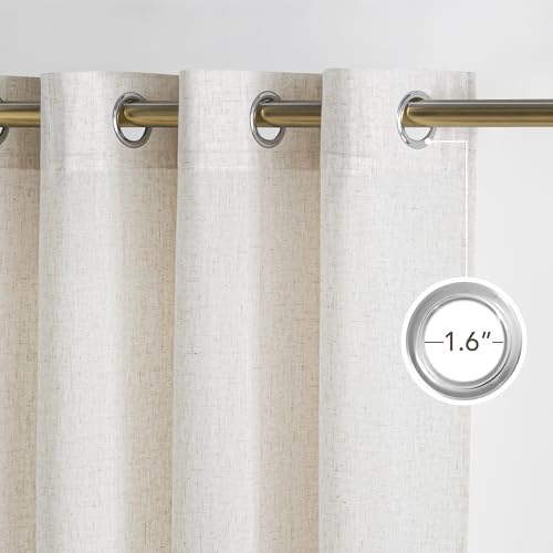 Vanilla Thick Linen Curtains 84 Inches Long (Vanilla / 55"W x 84"L (Pack of 2))