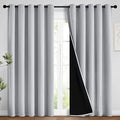 Light Grey 100% Blackout Curtains 96 Inches Long 62" Wide 2 Panel (62"W x 96"L (Pack of 2) / Light Grey)