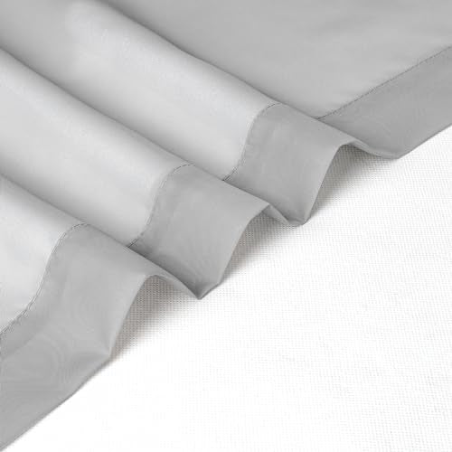 Light Grey Sheer Curtains 72 Inch Length 2 Panels (Light Grey / 42"W x 72"L (Pack of 2))