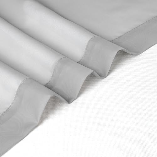Light Grey Sheer Curtains 45 Inch Long 2 Panels (Light Grey / 42"W x 45"L (Pack of 2))
