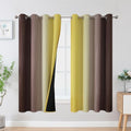 Brown and Yellow Blackout Curtains 52Wx63L Inch 2 Panels (Brown and Yellow / 52"W x 63"L (Pack of 2))