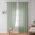 Sheer Curtains 72 Inches Long 2 Panels for Living Room (Sage Green / 42"W x 72"L (Pack of 2))