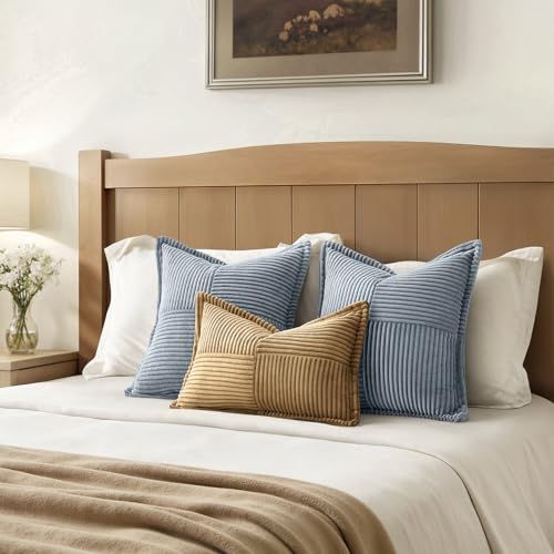 Decorative Throw Pillow Covers for Couch 16x16 Inch Dustyblue 2 Pack (Dustyblue / 16" x 16" (Pack of 2))