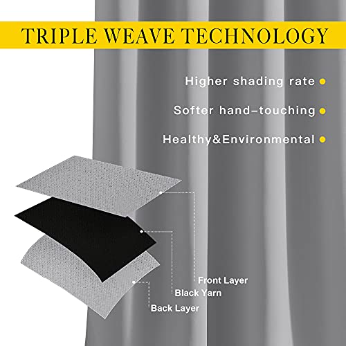 Bedroom Blackout Curtains Panels (Silver Grey / 52"W x 63"L (Pack of 2))