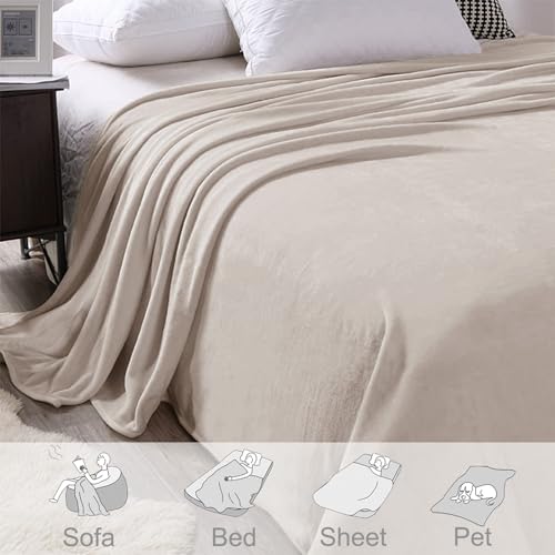 Soft Fleece Blanket King Size for Bed (Camel / King (104" x 90"))
