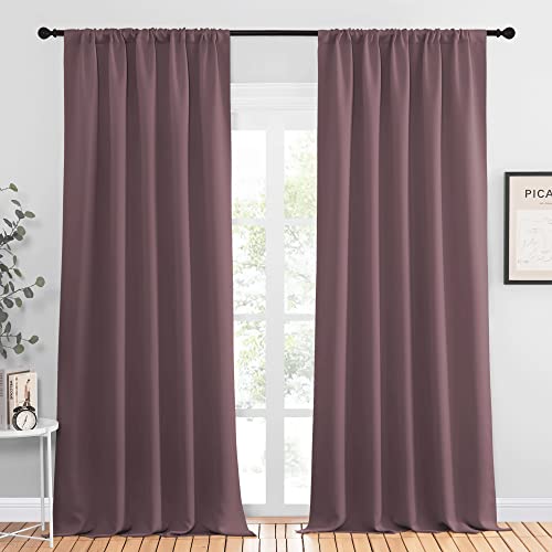 Room Darkening Curtains for Bedroom (Dry Rose / 52"W x 95"L (Pack of 2))