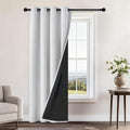 Greyish White Blackout Curtains 96 Inches Long 52" Wide (52"W x 96"L (Pack of 1) / Greyish White)