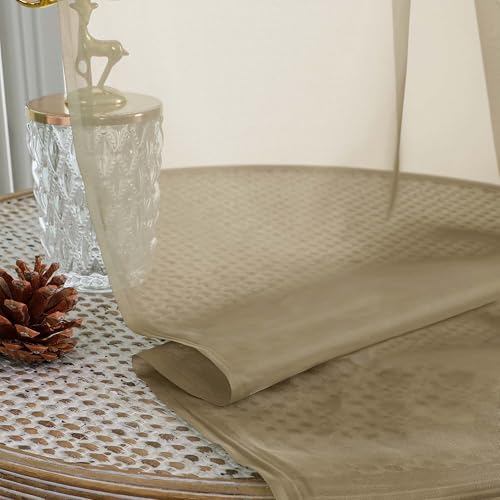 Taupe Sheer Curtain 90 Inches Long 2 Panels Set (Taupe / 59"W x 90"L (Pack of 2))