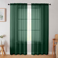 Hunter Green Sheer Curtain for Bedroom Living Room 78 Inches Long 2 Panels Set (Hunter Green / 42"W x 78"L (Pack of 2))