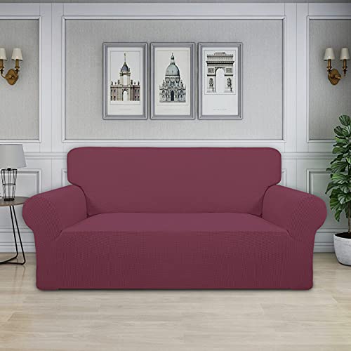 Stretch Oversized Loveseat Couch Covers Washable ASH Rose (Medium-XL Loveseat / Ash Rose)
