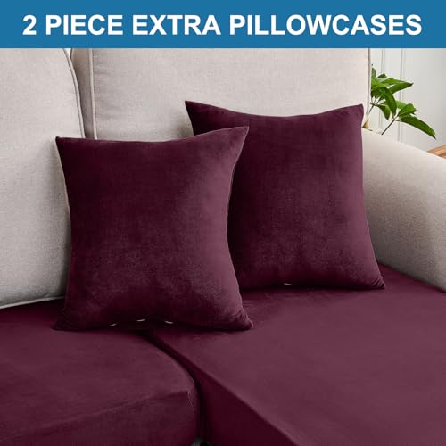 Couch Cover 3 (Wine / 2 Seater + Chaise)