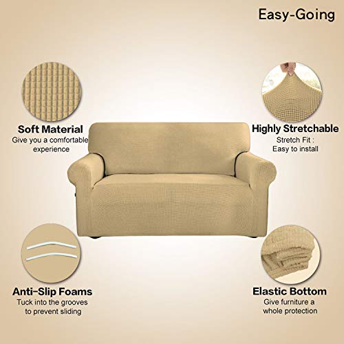 Stretch Couch Covers for Sofa Washable Large Beige (Large Sofa / Beige)