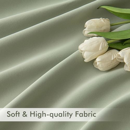Sage Green Back Tab Blackout Curtains 52x120 Inch Long 2 Panels Set (Sage Green / 52"W x 120"L (Pack of 2))
