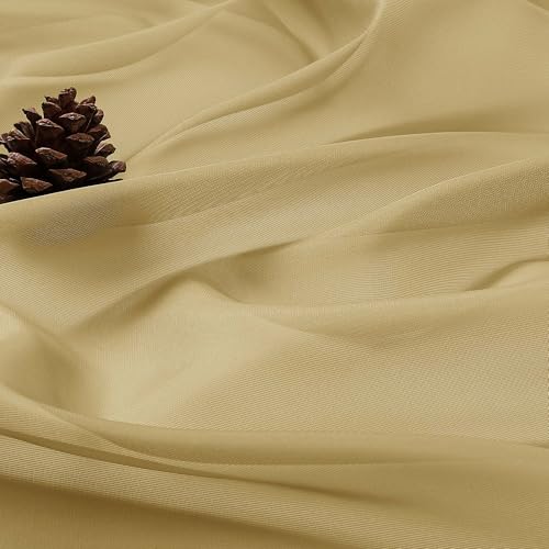 Gold Sheer Curtains 120 Inches Long 2 Panels Set (Gold / 59"W x 120"L (Pack of 2))