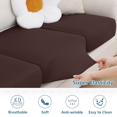 Milk Silk Couch Cushion Covers (Chocolate / Seat Cover 2 Pack)