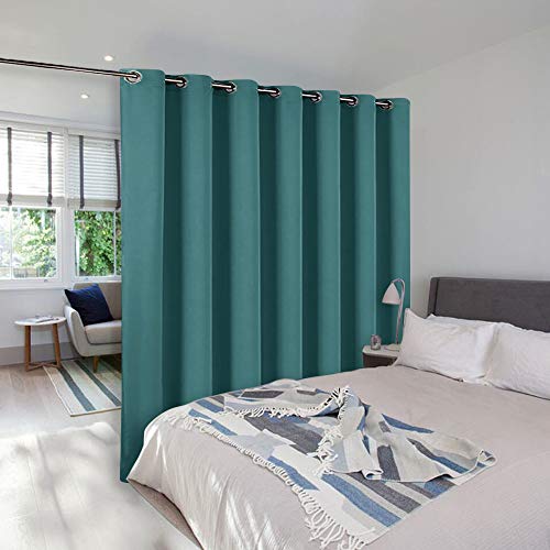Room Dividers Curtains Screens Partitions (Sea Teal / 100"W x 108"L (Pack of 1))