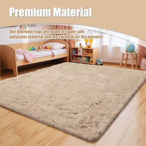 8x10 Fluffy Area Rugs for Living Room (Beige / 8' x 10' (Rectangular))