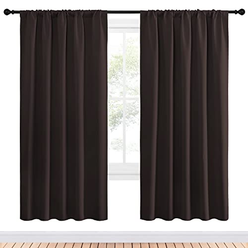 Blackout Curtain Panels 72 inches (Toffee Brown / 52"W x 72"L (Pack of 2))