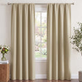 Window Treatment Thermal Insulated Rod Pocket Room Darkening Curtains (Cocoa Eggnog / 42"W x 84"L (Pack of 2))