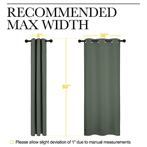 Dark Mallard Blackout Curtains for Dining Room 42" x 68" 2 Panels (Dark Mallard / 42"W x 68"L (Pack of 2))