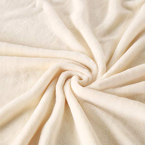 Large Flannel Fleece Throw Blanket (60"x80" / Creamwhite)