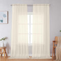Cream Sheer Curtains 96 Inches Long (Cream / 59"W x 96"L (Pack of 2))
