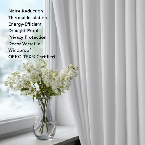 Blackout Curtain Panels for Kids Bedroom Room Darkening Back Tab and Rod Pocket Curtains 42Wx72L Inch Greyish White 2 Panels (Star White / 42"W x 72"L (Pack of 2))