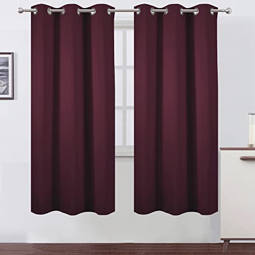 Burgundy Red Blackout Curtains (Burgundy Red / 42"W x 72"L (Pack of 2))